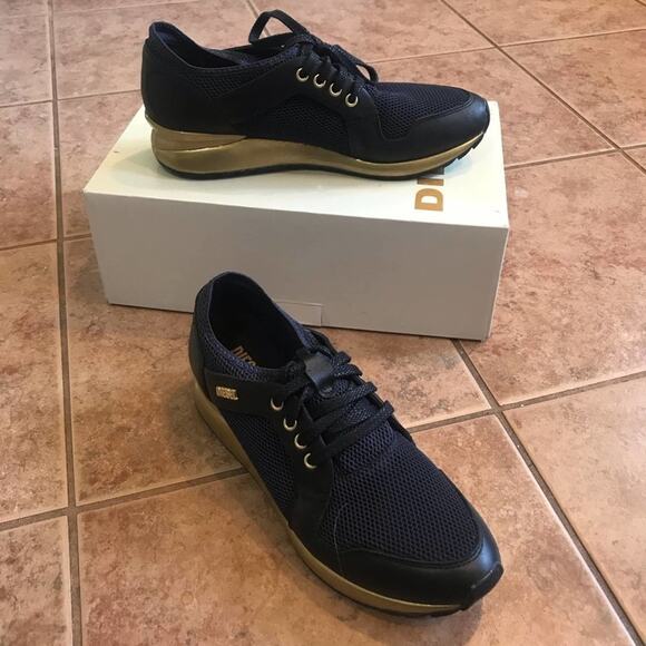 Diesel 8 sneakers vintage black gold lace up shoe futuristic - Picture 1 of 8